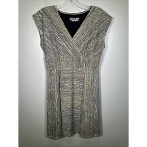 Royal Robbins Essential Rio Wrap Dress S‎ Fit Flare Grey And Tan V-Neck Casual